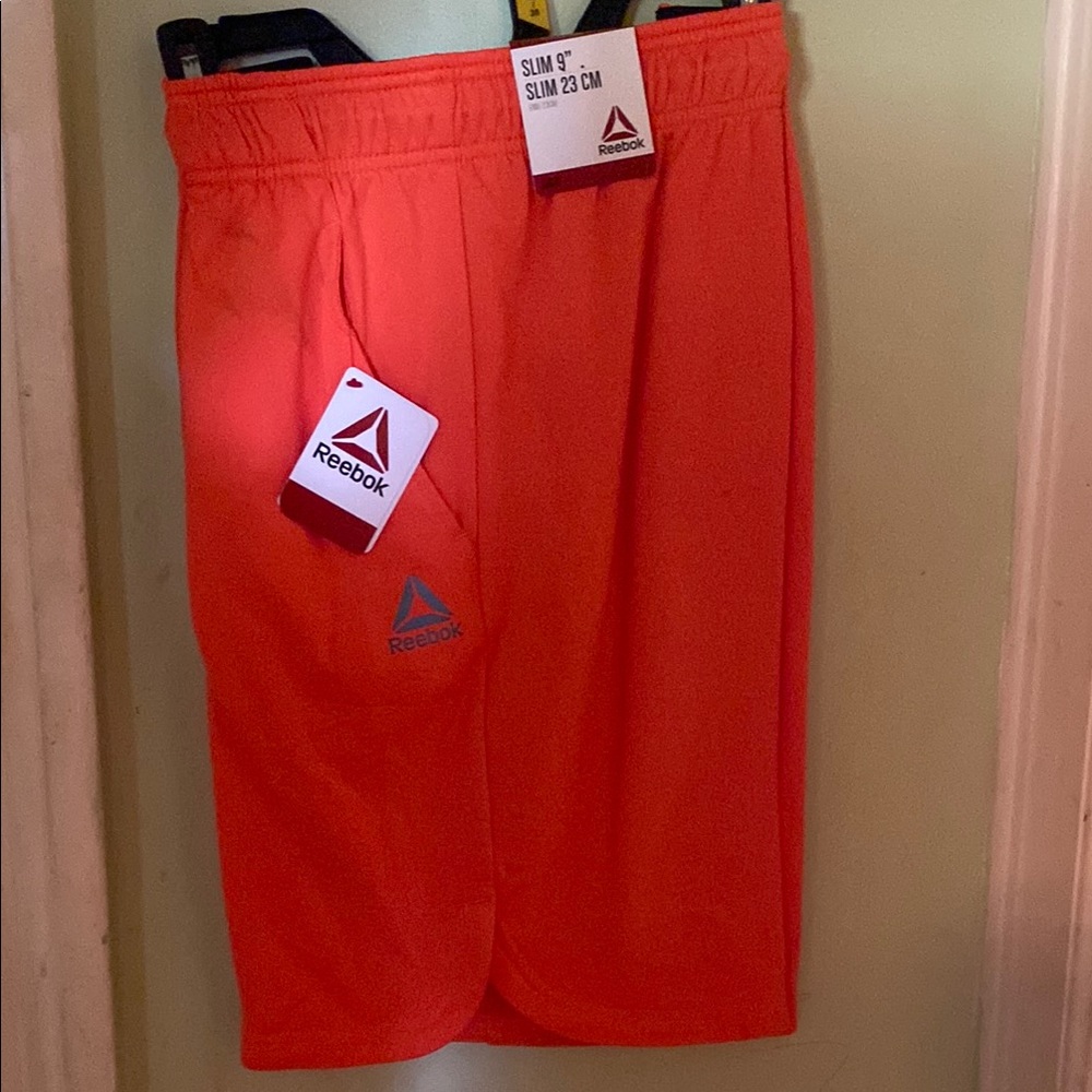 Reebok Orange Athletic Shorts Lightweight Performance